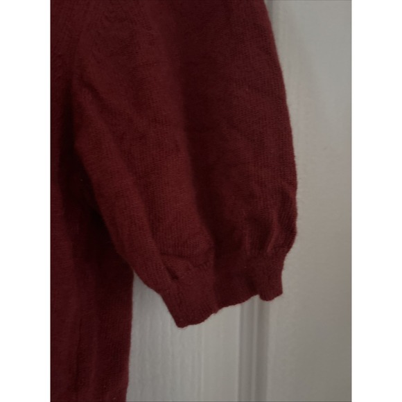 Womens Ballantyne Sweater Shirt Vintage 100% Cashmere Red Made in Scotland Sz 3 - Picture 6 of 9